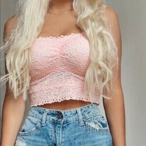 Pink aerie lacy tube top